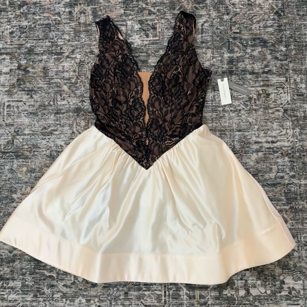 NWT Anthropologie Maeve Twofer Basque-Waist Mini Dress